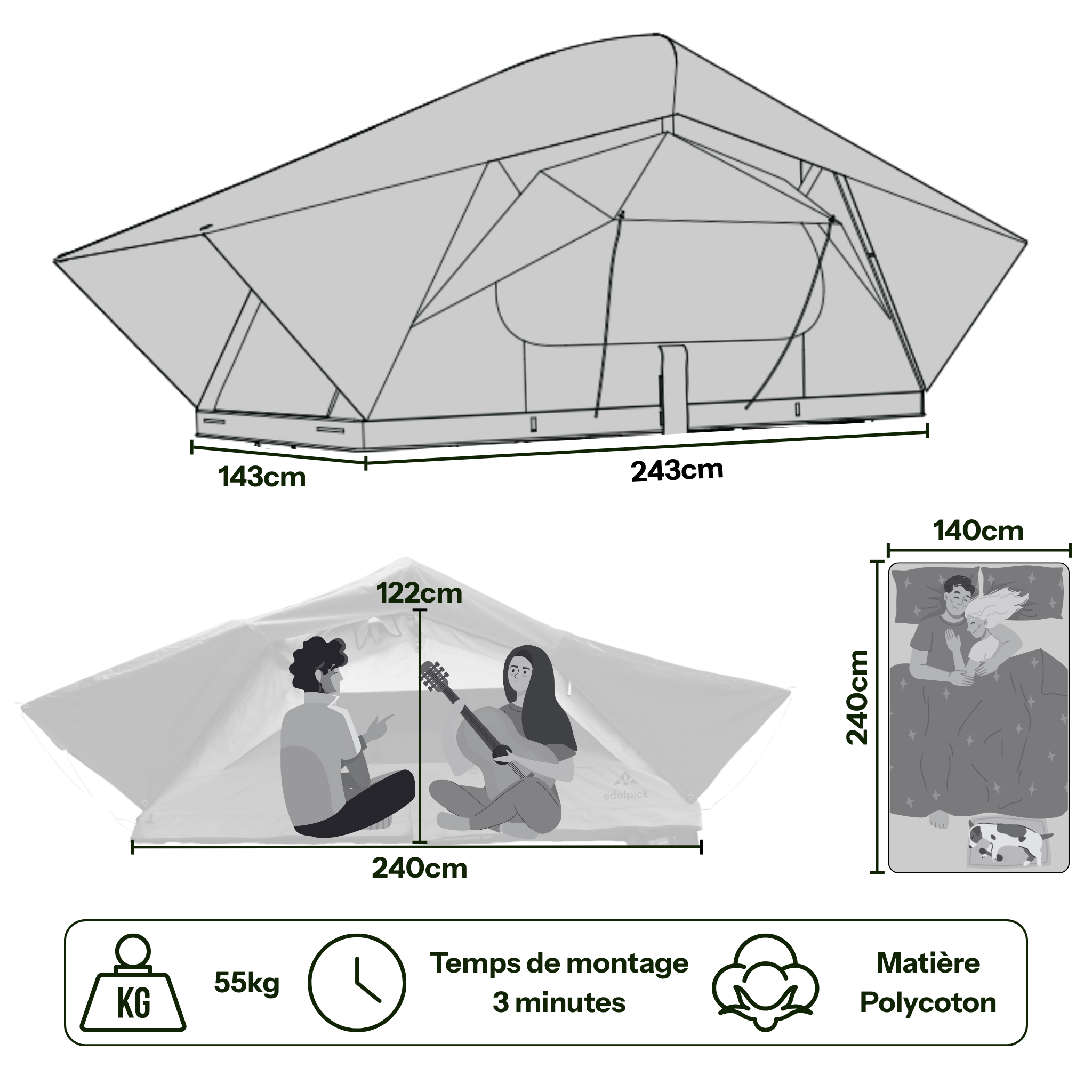 Tente de toit edelpick La Dôle